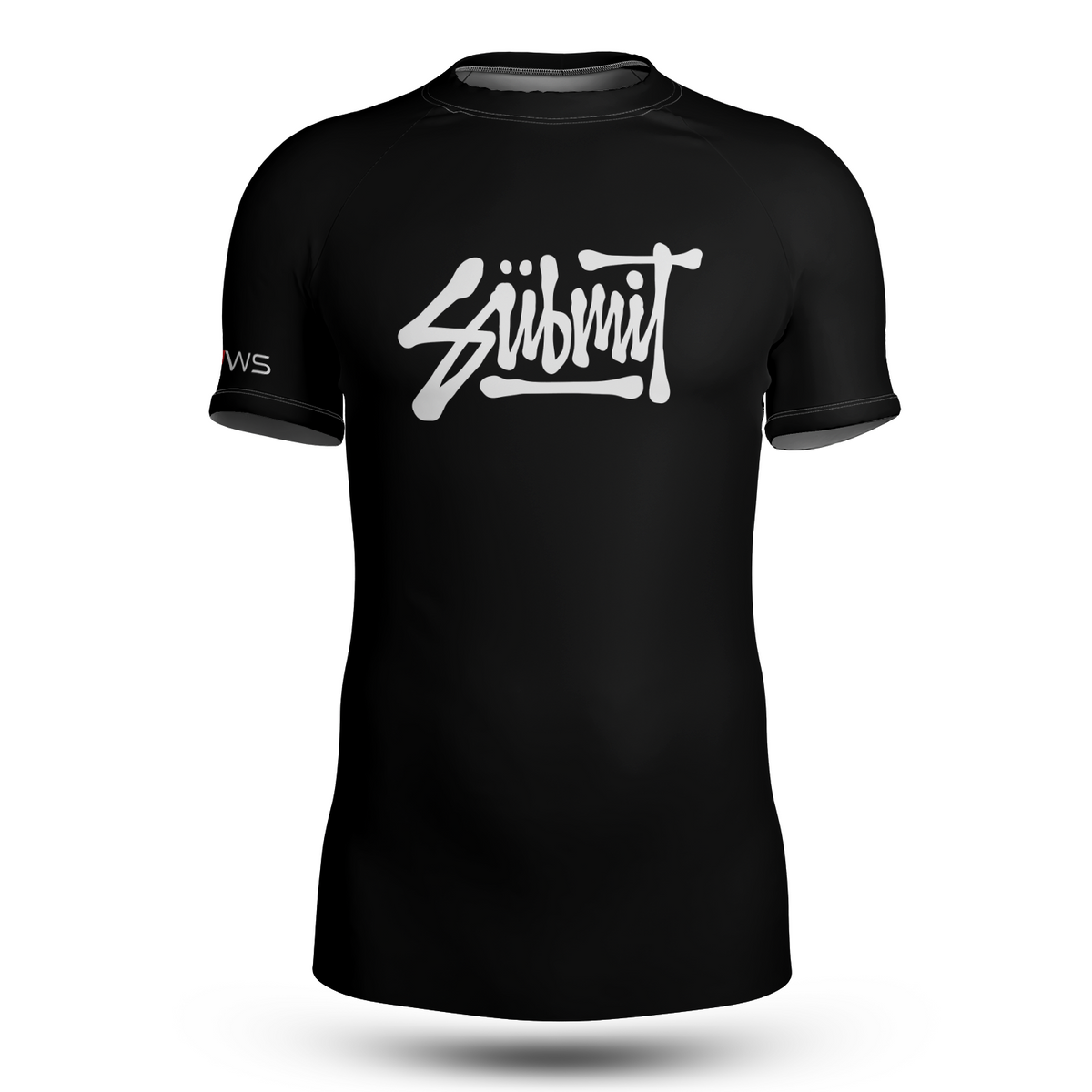 Black BJJ Rashguard with Submit in white lettering